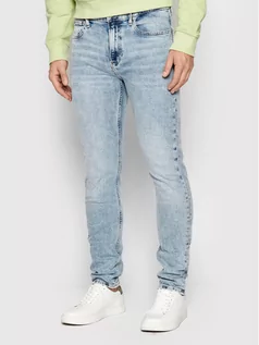 Spodnie męskie - Calvin Klein Jeansy J30J320449 Niebieski Slim Taper Fit - grafika 1