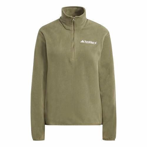 adidas dames Terrex Multi Essentials Half Zip Fleece Jacket, olive strata, S