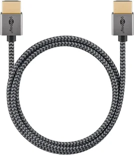 Goobay 75755 kabel HDMI 5 m HDMI Typu A (Standard) Szary 75755 - Kable komputerowe i do monitorów - miniaturka - grafika 1