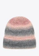 Czapki damskie - Czapka zimowa damska w stylu ombre różowo - szara - miniaturka - grafika 1