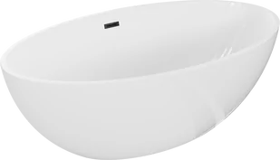 Mexen Nike wanna wolnostojąca 175 x 100 cm, biała, przelew czarny - 54071751000-70 - Wanny - miniaturka - grafika 1