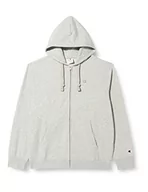 Bluzy męskie - Champion Męska bluza z kapturem Rochester 1919 C-Logo Full Zip z kapturem, szary melanż (Nogm), L, Szary nakrapiany (logm), L - miniaturka - grafika 1