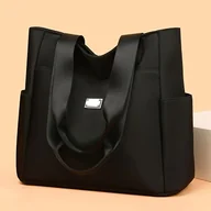 Torebki damskie - TEMU Modna Nylonowa Torba Tote dla Kobiet - Duża Pojemność, Wytrzymała z Wieloma Kieszeniami, Zamek Błyskawiczny, Stylowa Torba na Ramię do Zakupów, - miniaturka - grafika 1