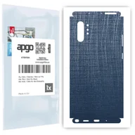 Szkła hartowane na telefon - Folia naklejka skórka strukturalna na TYŁ+BOKI do Samsung Galaxy Note 10+ -  Tkanina Granatowa - apgo SKINS - miniaturka - grafika 1