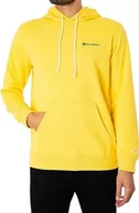 Bluzy męskie - Champion Męska bluza z kapturem Legacy American Classics Heavy Powerblend Terry z małym logo, żółta, XXL - miniaturka - grafika 1