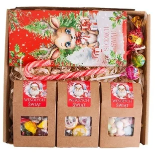 GOTOWA PACZKA świąteczna PREZENT dla dzieci z czekoladą i słodyczami - Zestawy upominkowe - miniaturka - grafika 1