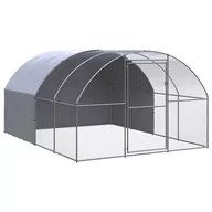 Akcesoria do hodowli zwierząt - shumee shumee Klatka zewnętrzna dla kurcząt 3x4x2 m stal galwanizowana - miniaturka - grafika 1