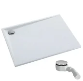 Brodziki prysznicowe - Brodzik prostokątny Schedpol Etrusco biały kamień kompozyt 80x90x3 3.472/B/ST - miniaturka - grafika 1