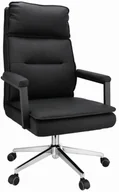 Fotele i krzesła biurowe - Czarny tapicerowany skórą ekologiczną fotel obrotowy P5-F25 - miniaturka - grafika 1