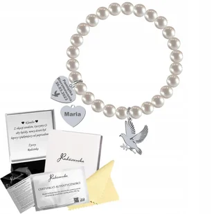 Bransoletka Duch Święty Perły Uniwersalna Prezent na Bierzmowanie Srebro - Bransoletki - miniaturka - grafika 1