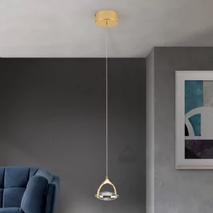Żyrandol LED Moon, szkło kryształ K9, 1-pkt. złoty - Lampy sufitowe - miniaturka - grafika 1