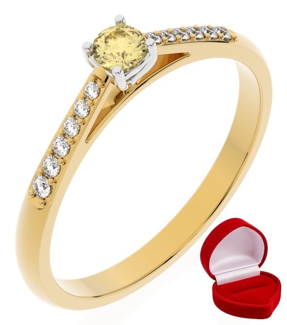 ZŁOTY PIERŚCIONEK ZARĘCZYNOWY 585 14k SZAFIR 0,09 ct + PUDEŁKO R29