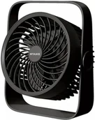 Gadżety USB - Mini wentylator Rtako WD0Y6S z podwójnym wirnikiem 3600mAh - czarny Uniwersalny - miniaturka - grafika 1
