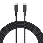Ładowarki do telefonów - Kabel Aukey CB-KCC101 USB-C do USB-C 1m (czarny) - miniaturka - grafika 1