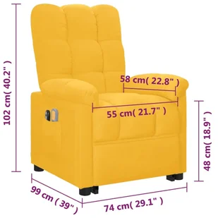 Lumarko Podnoszony, rozkładany fotel masujący, żółty, obity tkaniną! - Fotele - miniaturka - grafika 13