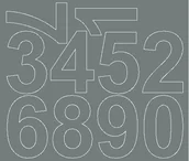 Pasmanteria - Cyfry samoprzylepne 8 cm szary matowy - Matowa - miniaturka - grafika 1