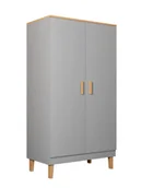 Szafy - Szara szafa skandynawska na dębowych nóżkach F7-S74 - miniaturka - grafika 1