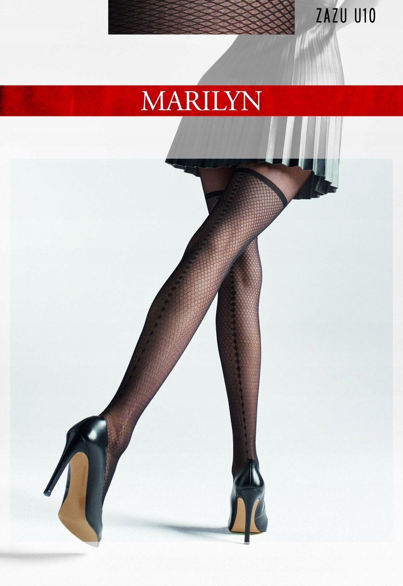 Rajstopy Damskie Kabaretki Cienkie Marilyn Zazu U10 20 Den Czarne 1/2