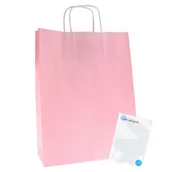 Akcesoria do pakowania - Torba papierowa 240x100x320 mm A4 RÓŻÓWE 25 sztuk na zakupy torby papierowe - miniaturka - grafika 1