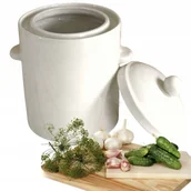 Beczki - Garnek beczka do kiszenia OGRÓKÓW kapusty 1,8l BEŻ - miniaturka - grafika 1