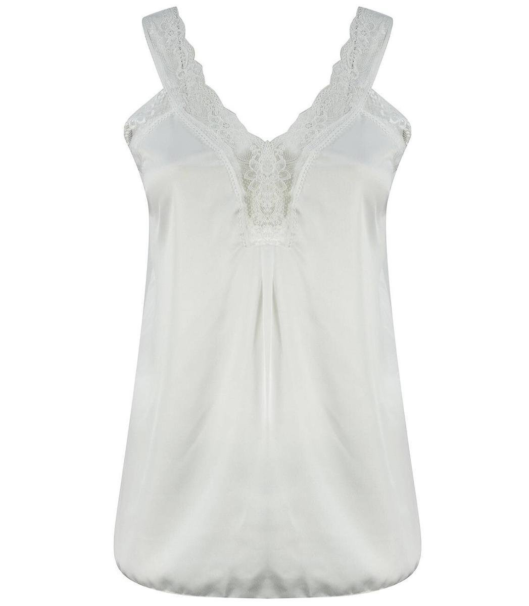 Satynowy długi top sexi koronka ramiączka-3XL/4XL