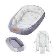 Kokony niemowlęce - Kokon niemowlęcy Flumi dwustronne gniazdko dla dzieci, różowy + łabędzie - miniaturka - grafika 1