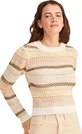 Swetry damskie - Springfield Damski sweter polo w paski, beżowy, M, BEŻOWY, M - miniaturka - grafika 1