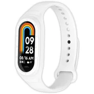 Akcesoria do smartwatchy - Opaska pasek + etui 2w1 Vanfone do Xiaomi Mi Smart Band 8/9, biały - miniaturka - grafika 1
