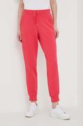 Spodnie damskie - United Colors of Benetton spodnie dresowe bawełniane kolor różowy gładkie - miniaturka - grafika 1