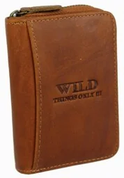 Portfel Skórzany Bułeczka Mini WILD Skóra Licowa Suwak WI5511 11 x 8 x 3 [cm] - Portfele - miniaturka - grafika 1