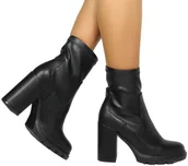 Botki damskie - Botki Eleganckie GiosEppo 67452 Black Czarne Skóra Naturalna _TN - GIOSEPPO - miniaturka - grafika 1