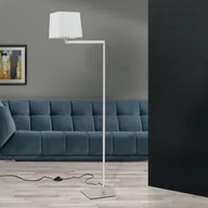 Lampy stojące - Lampa stojąca z tkaniny Carlton, nikiel matowy - miniaturka - grafika 1