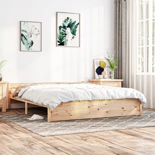 Lumarko Rama łóżka, lite drewno, 200 x 200 cm - Łóżka - miniaturka - grafika 1