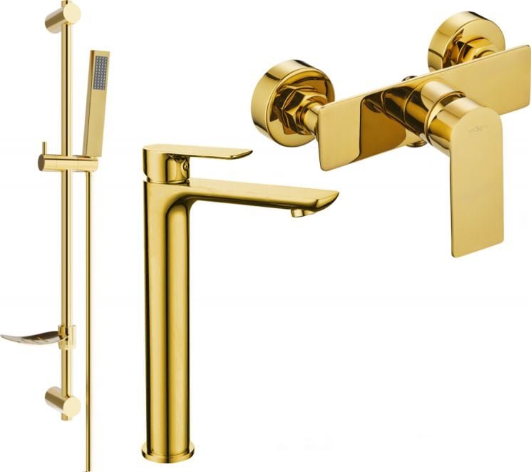 Mexen Alfa DF02 zestaw prysznicowy, złoty - 745714DF02-50