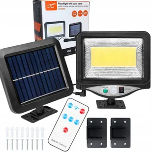 Naświetlacz LED COB 10W 100lm z panelem solarnym Z CZUJNIKIEM RUCHU + PILOT - Lampy ogrodowe Naświetlacz LED COB 10W 100lm z panelem solarnym Z CZUJNIKIEM RUCHU + PILOT - Lampy ogrodowe - miniaturka - grafika 1