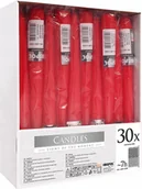 Świece - Bispol Świeca stołowa stożek 7H 24,5CM S30-1/30 CZERWONA 30szt BISPOL1300 - miniaturka - grafika 1