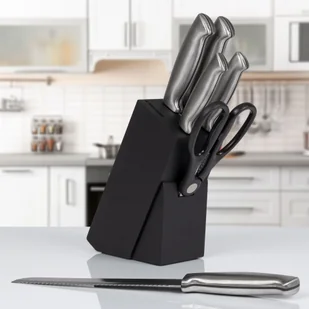 Zestaw noży kuchennych w bloku 7 elementów Classbach C-MBS 4018 (czarny) - Noże kuchenne - miniaturka - grafika 5