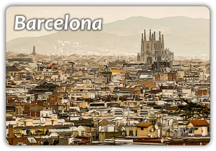BARCELONA - Sagrada Familia - Panorama - Świątynia - Magnes na lodówkę - Magnesy BARCELONA - Sagrada Familia - Panorama - Świątynia - Magnes na lodówkę - Magnesy - miniaturka - grafika 1