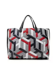 Torebki damskie - Tommy Hilfiger Torebka Iconic Tommy Tote Mono Applique AW0AW11071 Niebieski - grafika 1