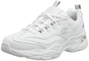 Skechers Damskie sneakersy D'Lites 4.0 Fresh Diva, Biała skórzana siatka szare wykończenie, 37.5 EU - Sneakersy damskie - miniaturka - grafika 1