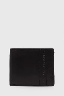 Portfele - Pepe Jeans portfel skórzany męski kolor czarny - grafika 1