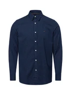 Koszule męskie - Tommy Hilfiger Męska koszula casual Mężczyźni Slim Fit Bawełna niebieski wzorzysty, M - miniaturka - grafika 1