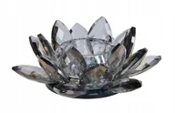 Świeczniki - Świecznik kryształowy glamour LOTOS BLACK 10 cm - miniaturka - grafika 1