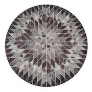 Dywany - Brązowy okrągły dywan z wzorami - Hrimo - miniaturka - grafika 1