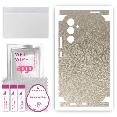 folia naklejka skórka strukturalna na TYŁ+BOKI do Samsung Galaxy A54 - Tytan Srebrny - apgo SKINS