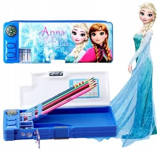 PIÓRNIK szkolny dla dziewczynki dziecka FROZEN temperówka dwie przegrody - Piórniki - miniaturka - grafika 1