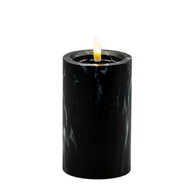 Świece - Świeca LED efekt czarnego marmuru 12,5 x 7,5 cm ciepły biały CORTINA - miniaturka - grafika 1