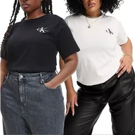 Koszulki i topy damskie - Calvin Klein Jeans koszulka t-shirt damski 2pack plus size J20J218872-OK4 3XL - miniaturka - grafika 1