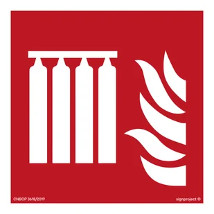 BF008 BATERIA STAŁEGO URZĄDZENIA GAŚNICZEGO, FN - FOLIA SAMOPRZYLEPNA; (150X150MM) - Systemy ekspozycyjne i znaki informacyjne - miniaturka - grafika 1