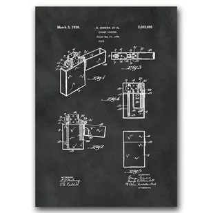 Plakat vintage Zapalniczka Zippo Gimera Patent A2 - Plakaty - miniaturka - grafika 1